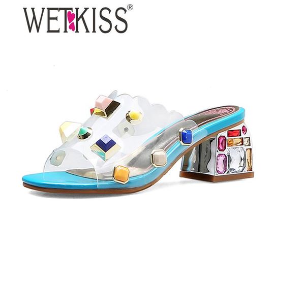 slippers wetkiss women's colorful rivet slides female crystal heel shoes woman mules thick heels summer sandal ladies, Black
slippers wetkiss women's colorful rivet slides female crystal heel shoes woman mules thick heels summer sandal ladies, Black