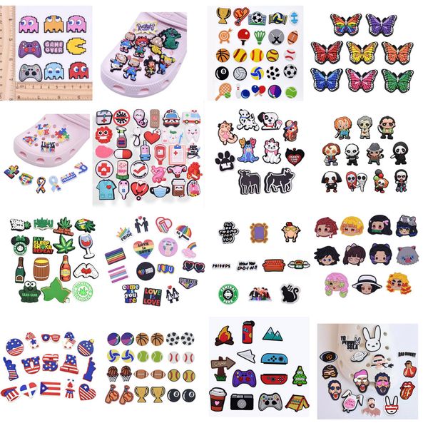 wholesale cartoon croc charms clog shoe decoration buckle accessories buttons pins charm party favors for kids adult, White;pink
wholesale cartoon croc charms clog shoe decoration buckle accessories buttons pins charm party favors for kids adult, White;pink