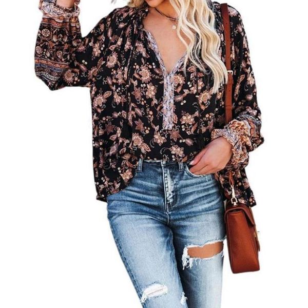 women's blouses & shirts women autumn puff long sleeve v-neck drawstring loose pullover tunic vintage boho floral printed casual b, White
women's blouses & shirts women autumn puff long sleeve v-neck drawstring loose pullover tunic vintage boho floral printed casual b, White