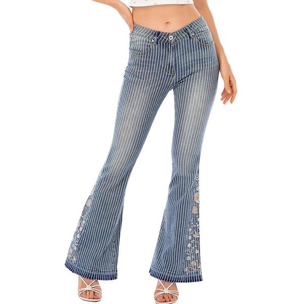women's jeans stretch flare women denim pants boot cut fashion striped trousers pinstripe bell bottom embroidery plus size oversized, Blue
women's jeans stretch flare women denim pants boot cut fashion striped trousers pinstripe bell bottom embroidery plus size oversized, Blue