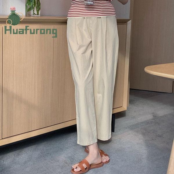 women's pants & capris high waist casual white cotton slimming 2021 summer loose straight cropped trousers with pockets elastic, Black;white
women's pants & capris high waist casual white cotton slimming 2021 summer loose straight cropped trousers with pockets elastic, Black;white