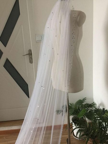 bridal veils 1t rhinestone bling bride veil white or ivory 3m cathedral wedding crystals with comb, Black
bridal veils 1t rhinestone bling bride veil white or ivory 3m cathedral wedding crystals with comb, Black