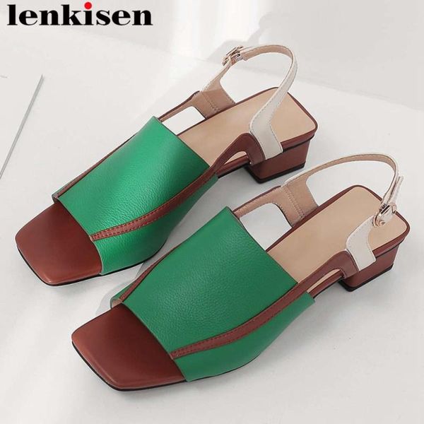 lenkisen mixed color retro natural leather buckle strap peep square toe women gladiator shoes big size chunky heels sandals l6f1, Black
lenkisen mixed color retro natural leather buckle strap peep square toe women gladiator shoes big size chunky heels sandals l6f1, Black