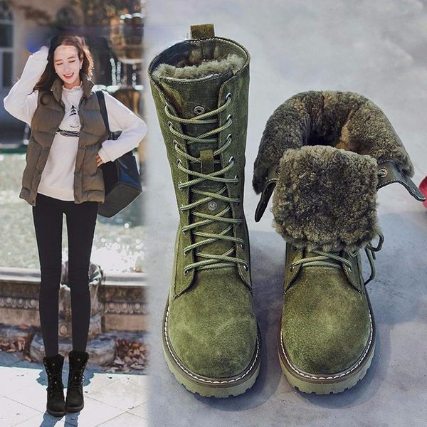 genuine leather snow boots woman winter women's shoes pig split ladies platform booties, Black
genuine leather snow boots woman winter women's shoes pig split ladies platform booties, Black