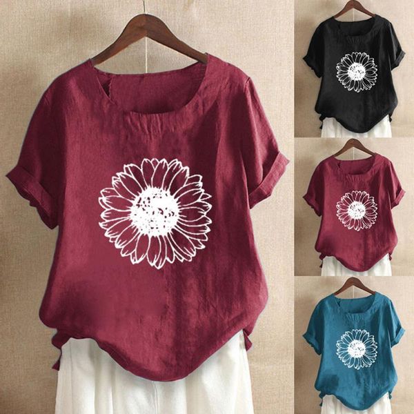sunflower print short sleeve blouse female 2021 summer casual loose shirts thin breathable women blusas mujer women's blouses &, White
sunflower print short sleeve blouse female 2021 summer casual loose shirts thin breathable women blusas mujer women's blouses &, White