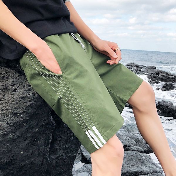 fashion shorts ice silk men's capris 2021 summer beach pants loose casual brand striped sports, White;black
fashion shorts ice silk men's capris 2021 summer beach pants loose casual brand striped sports, White;black