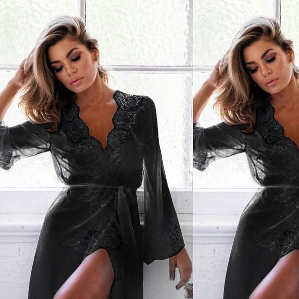 long kimono lace womens sleepwears bath robe lingerie gown ice silk nightdress solid nightgown nightwear night bathrobe w, Black;red
long kimono lace womens sleepwears bath robe lingerie gown ice silk nightdress solid nightgown nightwear night bathrobe w, Black;red