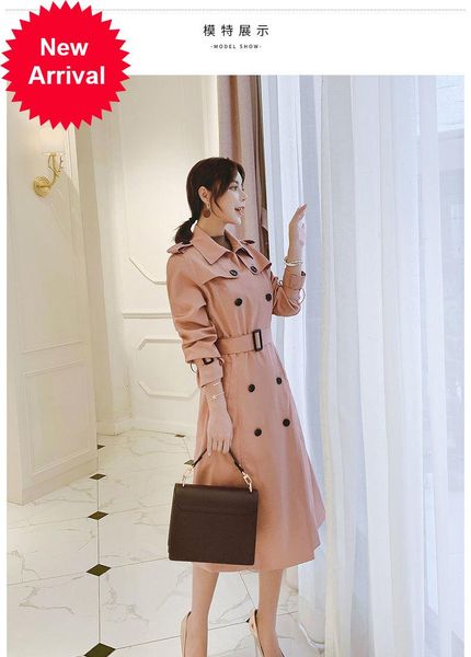 women's jackets windbreaker mid-length british style 2021 spring and autumn bean paste powder fashion casual slim, Black;brown
women's jackets windbreaker mid-length british style 2021 spring and autumn bean paste powder fashion casual slim, Black;brown