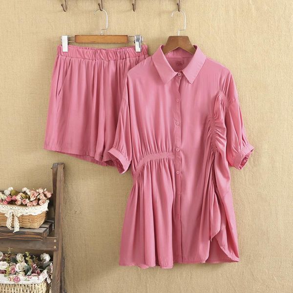 plus size tracksuits women clothing two piece set lapels short sleeves shirt elastic waistline shorts large asymmetry summer suit, Black
plus size tracksuits women clothing two piece set lapels short sleeves shirt elastic waistline shorts large asymmetry summer suit, Black