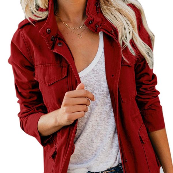women's jackets spring jacket zip up outerwear female clothes streetwear autumn coat stand collar windbreaker green military, Black;brown
women's jackets spring jacket zip up outerwear female clothes streetwear autumn coat stand collar windbreaker green military, Black;brown