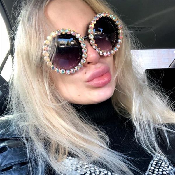 oversized sunglasses women vintage rhinestones round men shades for oculos, White;black
oversized sunglasses women vintage rhinestones round men shades for oculos, White;black