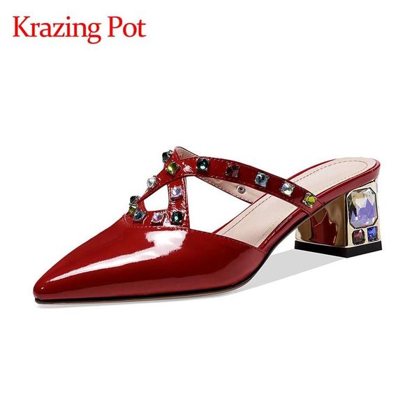 dress shoes krazing pot big size rhinestone fashion pointed toe med square heel mules slip on beauty lady daily wear women summer pumps l91, Black
dress shoes krazing pot big size rhinestone fashion pointed toe med square heel mules slip on beauty lady daily wear women summer pumps l91, Black