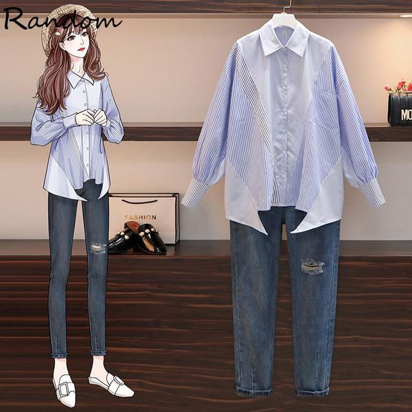 women's tracksuits plus size women jean suit stripe patchwork shirt and demin pant two piece set 2021autumn fall outfit streetwear clot, Gray
women's tracksuits plus size women jean suit stripe patchwork shirt and demin pant two piece set 2021autumn fall outfit streetwear clot, Gray