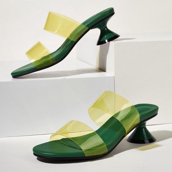 sandals lapolaka female mules heels strange style round toe med heel shallow summer leisure cozy green woman beach shoes, Black 
sandals lapolaka female mules heels strange style round toe med heel shallow summer leisure cozy green woman beach shoes, Black