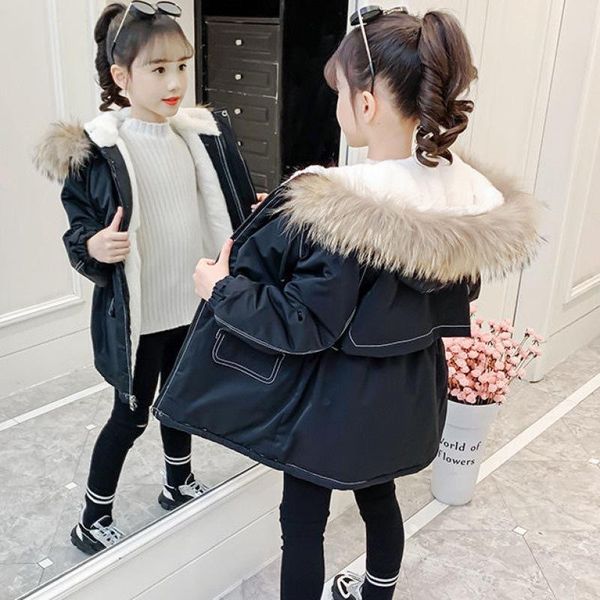 down coat 2021 girls cotton-padded jacket children inner plus velvet overcoat winter girl's large fur collar padded tz305, Blue;gray
down coat 2021 girls cotton-padded jacket children inner plus velvet overcoat winter girl's large fur collar padded tz305, Blue;gray