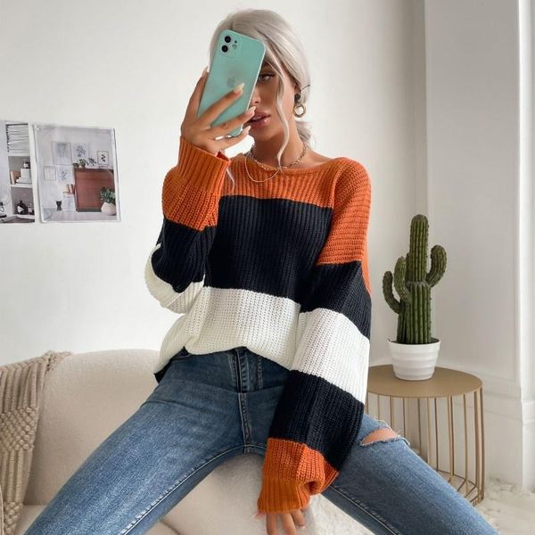 women's sweaters round neck knitted sweater long sleeve pullover fall 2021 loose lazy style qm*, White;black
women's sweaters round neck knitted sweater long sleeve pullover fall 2021 loose lazy style qm*, White;black