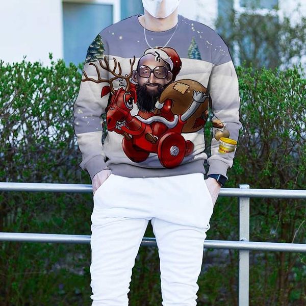 Men's Christmas 3D Printing Long Sleeve Hoodless Sweater Black Brother Santa Claus Pattern Costume, White;black
Men's Christmas 3D Printing Long Sleeve Hoodless Sweater Black Brother Santa Claus Pattern Costume, White;black