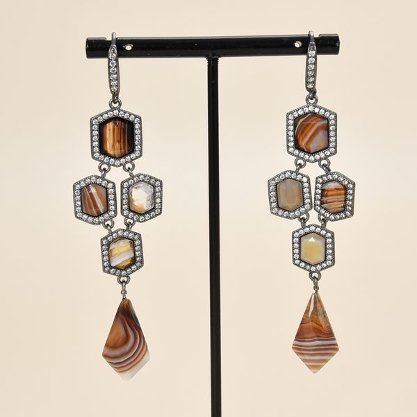 guaiguai jewelry natural agate gems stone cz pave dangle hook earrings for women real gems stone lady fashion jewellry, Silver
guaiguai jewelry natural agate gems stone cz pave dangle hook earrings for women real gems stone lady fashion jewellry, Silver