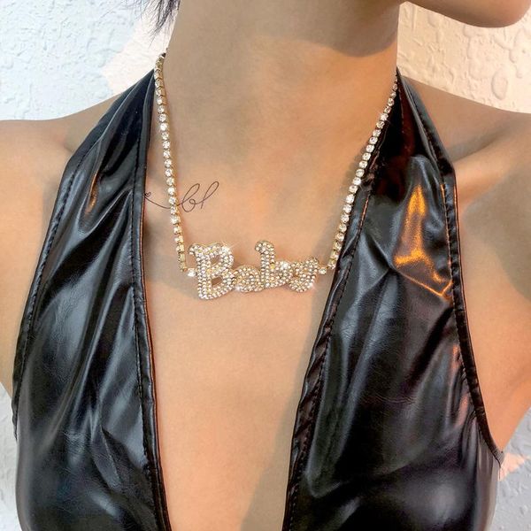 chains simple retro necklace fashion personality glass drill exaggerated letter baby clavicle chain female zodiac, Silver
chains simple retro necklace fashion personality glass drill exaggerated letter baby clavicle chain female zodiac, Silver