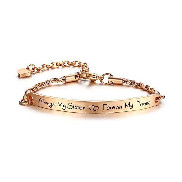 link, chain women's bracelets engraved message always my sister forever friend inspirational quote bar friendship gift, Black
link, chain women's bracelets engraved message always my sister forever friend inspirational quote bar friendship gift, Black