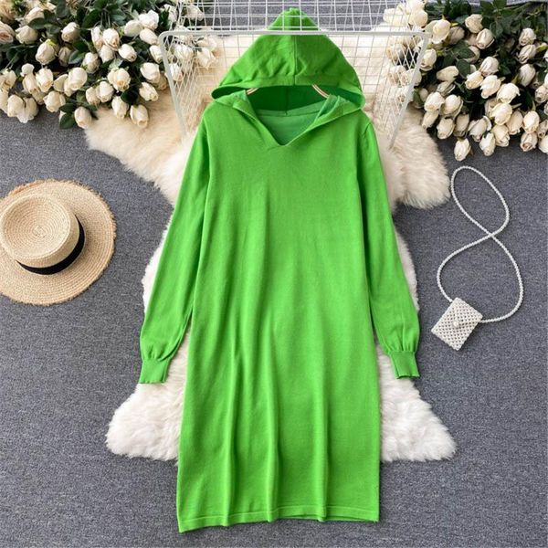 casual dresses women hooded loose knitted dress autumn basic solid oversized fashion simple vestidos robe female clothing 2021, Black;gray
casual dresses women hooded loose knitted dress autumn basic solid oversized fashion simple vestidos robe female clothing 2021, Black;gray