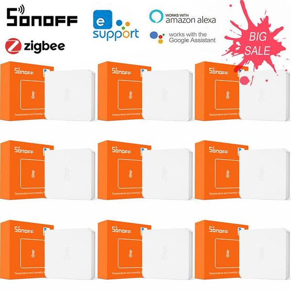 Smart Home Control 1/20 Pcs SONOFF SNZB-02 ZigBee Temperature And Humidity Sensor Real Time Notification On EWelink App Support Alexa Google