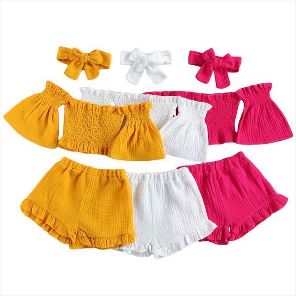 3pcs set 1 6years toddler baby girl summer fashion clothing long sleeve solid shirt shorts headband, White
3pcs set 1 6years toddler baby girl summer fashion clothing long sleeve solid shirt shorts headband, White