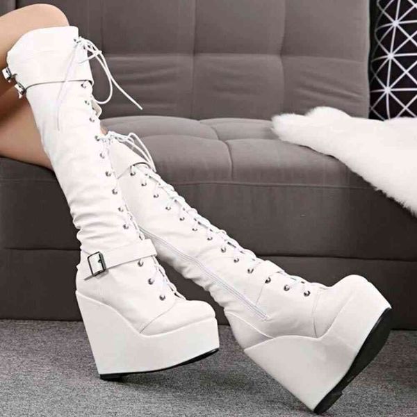 boots fashion ladies wegdes platform buckle mid calf thick bottom lace up street boots women cool winter shoes woman, Black
boots fashion ladies wegdes platform buckle mid calf thick bottom lace up street boots women cool winter shoes woman, Black