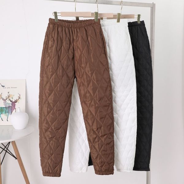 women's pants & capris mulheres inverno à prova de vento quente para baixo calças algodão acolchoado moda rhombus cintura elástica casu, Black;white
women's pants & capris mulheres inverno à prova de vento quente para baixo calças algodão acolchoado moda rhombus cintura elástica casu, Black;white