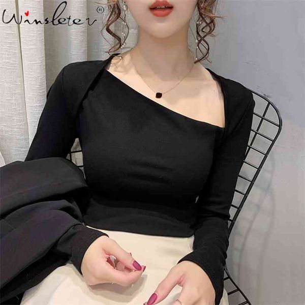 cotton bottoming tshirt women skew collar long sleeve spring female tee korean casual fashion solid slim t shirts t04120b 210421, Black;gray
cotton bottoming tshirt women skew collar long sleeve spring female tee korean casual fashion solid slim t shirts t04120b 210421, Black;gray