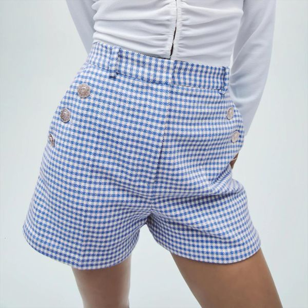 za spring small fragrant womens short wind plaid wide leg pocket fashion grid houndstooth high waisted pants mujer, White;black
za spring small fragrant womens short wind plaid wide leg pocket fashion grid houndstooth high waisted pants mujer, White;black