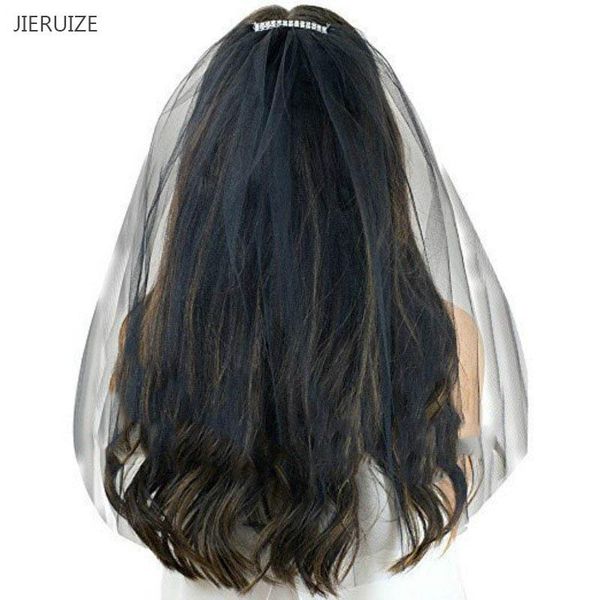 bridal veils jieruize to be gold short two layer cut edge black tulle wedding veil accessories with comb
bridal veils jieruize to be gold short two layer cut edge black tulle wedding veil accessories with comb