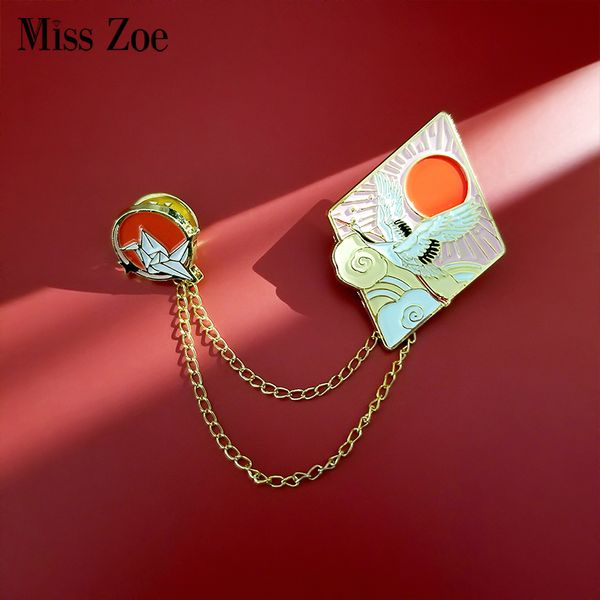 white crane red sun chain enamel pins custom oriental fantasy brooch lapel badge bag cartoon jewelry gift for kid frienddio chan contact, Gray
white crane red sun chain enamel pins custom oriental fantasy brooch lapel badge bag cartoon jewelry gift for kid frienddio chan contact, Gray