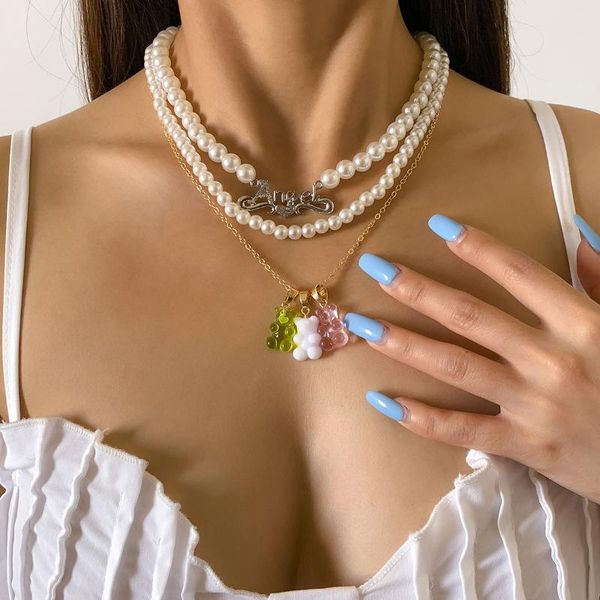 pendant necklaces arrival imitation pearl womens vintage jelly color little bear crystal strand jewelry for girls, Silver
pendant necklaces arrival imitation pearl womens vintage jelly color little bear crystal strand jewelry for girls, Silver