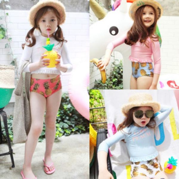 swimwear girls floral print sun protection rash guard set kids 2-9 y beachwear long sleeve swimsuit bathing suits kid 2pcs clothing sets, White
swimwear girls floral print sun protection rash guard set kids 2-9 y beachwear long sleeve swimsuit bathing suits kid 2pcs clothing sets, White
