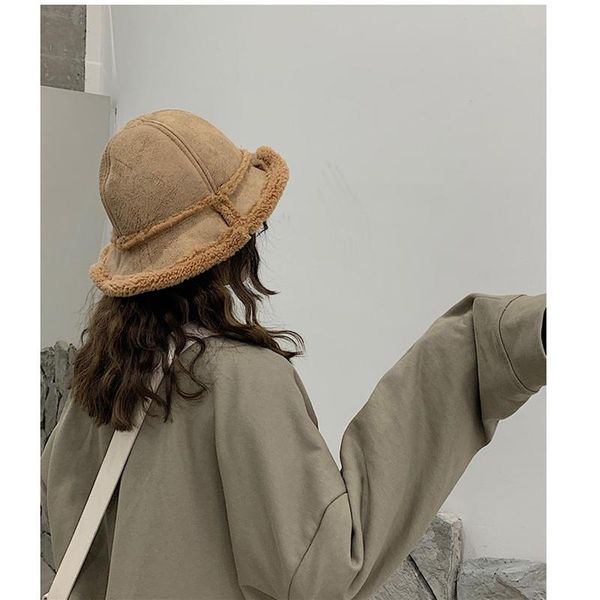 wide brim hats solid suede lamb hair warm female cap faux fur winter bucket hat for women outdoor sunscreen sun panama lady, Blue;gray
wide brim hats solid suede lamb hair warm female cap faux fur winter bucket hat for women outdoor sunscreen sun panama lady, Blue;gray