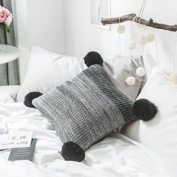 cushion/decorative pillow knitted cushion cover pink black gradient color with plush ball 45x45cm home sofa case
cushion/decorative pillow knitted cushion cover pink black gradient color with plush ball 45x45cm home sofa case