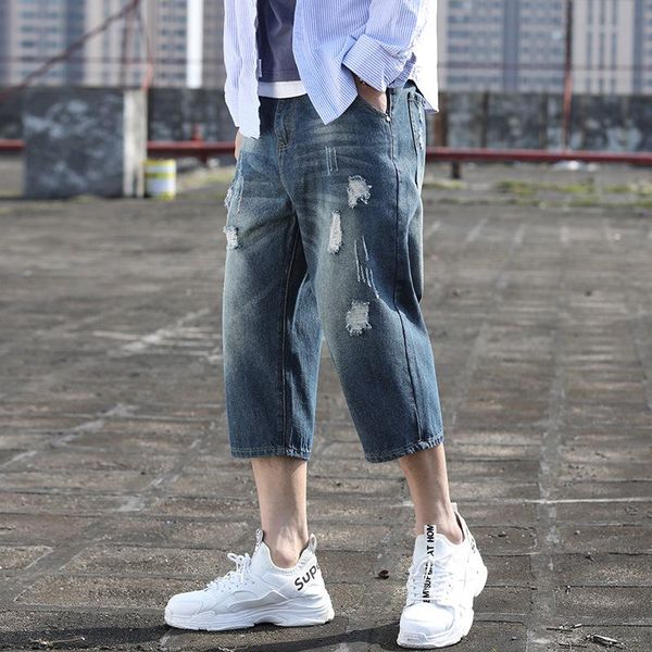 streetwear hole jeans homme calf-length pants mens hip hop 2021 summer ripped for men cotton washed men's trousers, Blue
streetwear hole jeans homme calf-length pants mens hip hop 2021 summer ripped for men cotton washed men's trousers, Blue