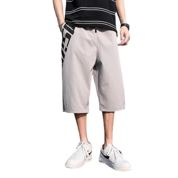men summer 7-quarter shorts trend loose ice silk sports leisure and comfortable men's, White;black
men summer 7-quarter shorts trend loose ice silk sports leisure and comfortable men's, White;black