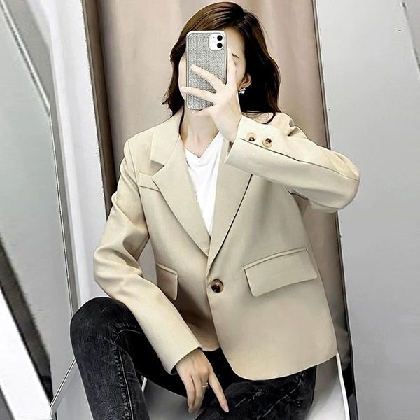 women's suits & blazers autumn simple elegant black blazer women loose suit jackets causal tailored coat korean fashion lady office out, White;black
women's suits & blazers autumn simple elegant black blazer women loose suit jackets causal tailored coat korean fashion lady office out, White;black
