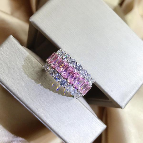 cluster rings 100% 925 square cut pure pink gemstone women's ring anniversary party fine jewelry, Golden;silver
cluster rings 100% 925 square cut pure pink gemstone women's ring anniversary party fine jewelry, Golden;silver