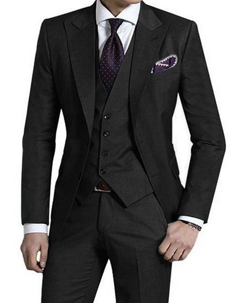 men's suits & blazers mens slim fit 3 pieces suit business two button wedding formal tuxedos, White;black
men's suits & blazers mens slim fit 3 pieces suit business two button wedding formal tuxedos, White;black
