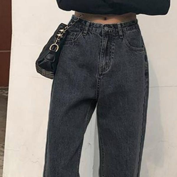 women's jeans streetwear denim chic womens spring students long korean washed solid leisure women vintage simple style all-match black, Blue
women's jeans streetwear denim chic womens spring students long korean washed solid leisure women vintage simple style all-match black, Blue
