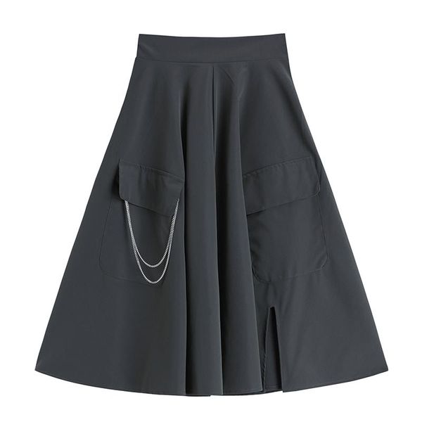 skirts safari style solid pockets folds a line skirt chains fashion casual design gothic individual women's, Black
skirts safari style solid pockets folds a line skirt chains fashion casual design gothic individual women's, Black