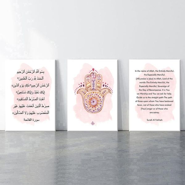 paintings pink fatimas hand poster room wall decor islamic gifts surah al fatihah english arabic calligraphy canvas painting art printed
paintings pink fatimas hand poster room wall decor islamic gifts surah al fatihah english arabic calligraphy canvas painting art printed