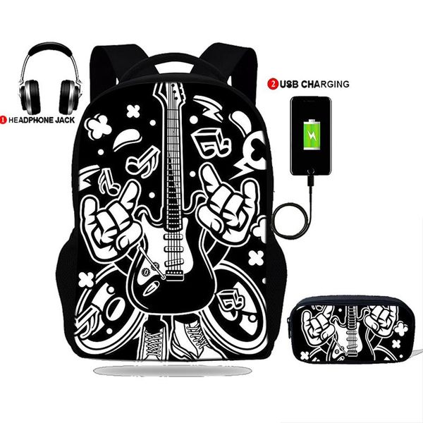 backpack buleflyer electric guitar print backpacks boys&girls school bags lapteenage notebook usb charge mochila
backpack buleflyer electric guitar print backpacks boys&girls school bags lapteenage notebook usb charge mochila