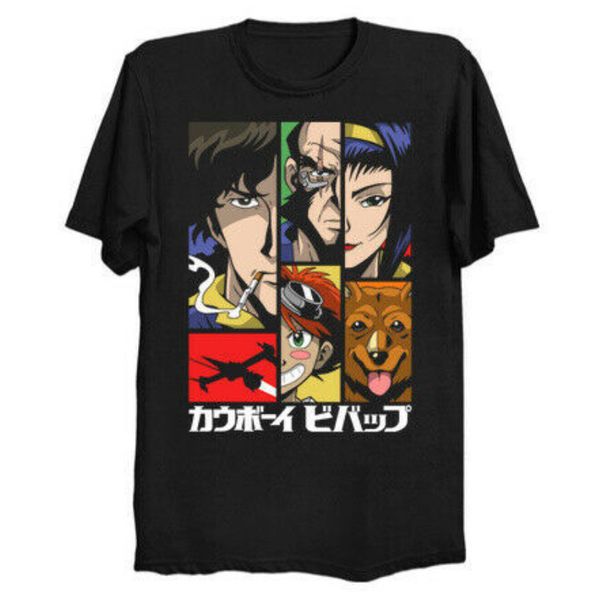 cowboy bebop space cowboys full color japanese anime manga funny black tshirt, White;black
cowboy bebop space cowboys full color japanese anime manga funny black tshirt, White;black