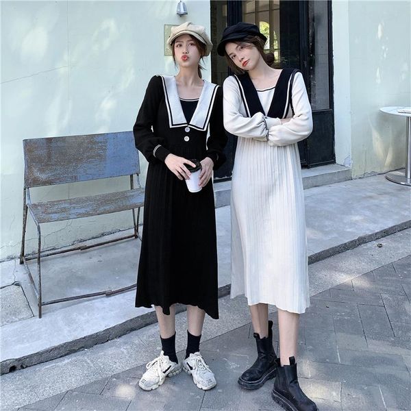 navy collar knitted dress women autumn and winter loose fashion casual dresses, Black;gray
navy collar knitted dress women autumn and winter loose fashion casual dresses, Black;gray