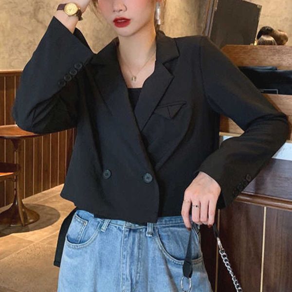blazer women solid notched fashion short office lady korean female clothes spring jacket autumn 210604, White;black
blazer women solid notched fashion short office lady korean female clothes spring jacket autumn 210604, White;black