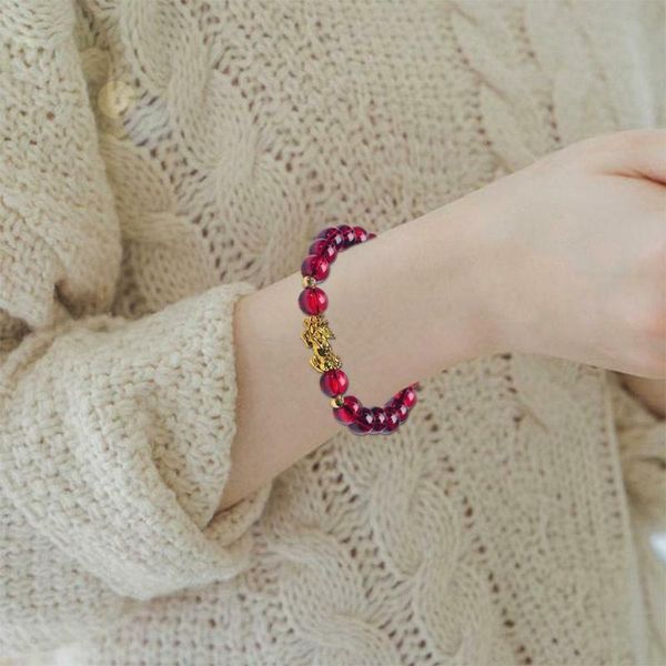 beaded, strands gold pixiu natural stone bracelet men women chinese pi xiu red beads wristband wealth and good lucky bracelets, Black
beaded, strands gold pixiu natural stone bracelet men women chinese pi xiu red beads wristband wealth and good lucky bracelets, Black